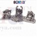 OkaeYa Aluminium Laughing Buddha God Idol (26 cm x 10 cm x 10 cm, Silver)